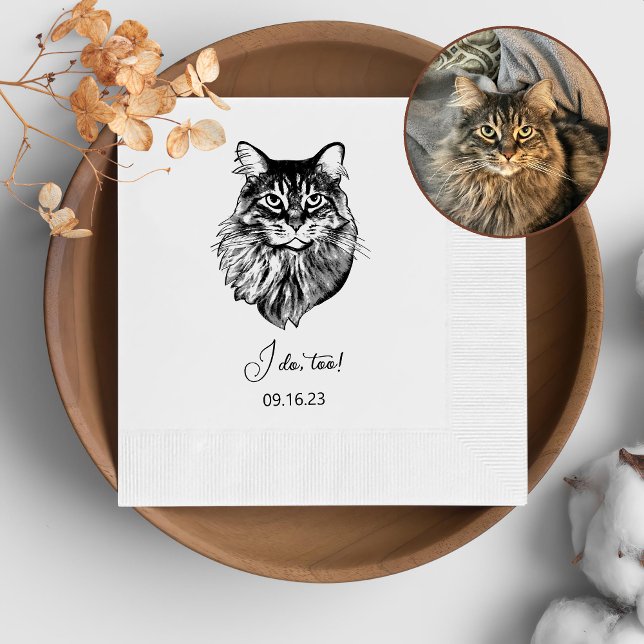 Serviette En Papier Maine Coon Chat Personnalisé Je Fais Aussi (Créateur téléchargé)