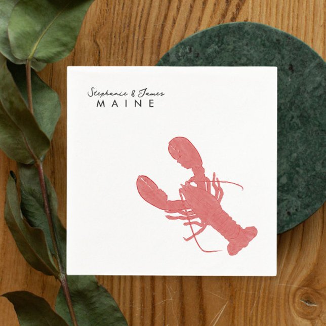 Serviette En Papier Maine Lobster mariage Cocktail napkin (Créateur téléchargé)