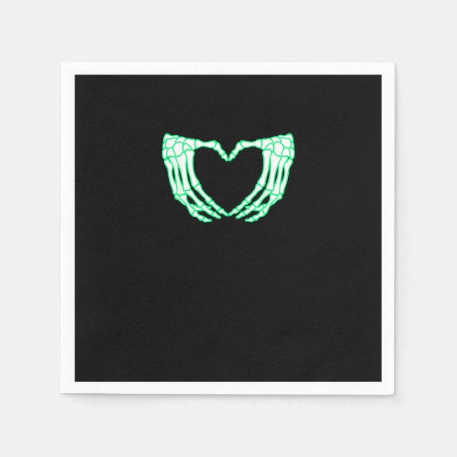 Serviette En Papier Mains de squelette, Coeur, Costume d'Halloween de  (Devant)