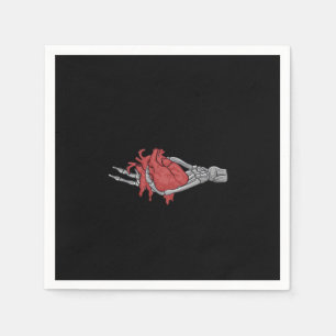 Serviette En Papier Mains du squelette du coeur