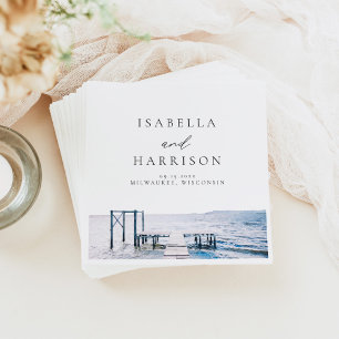 Serviette En Papier MAIRI Lake Pier Destination Watercolor Mariage