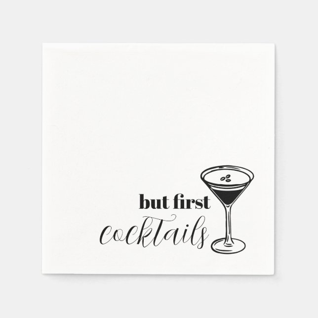 Serviette En Papier mais d'abord, les cocktails - martini (Devant)