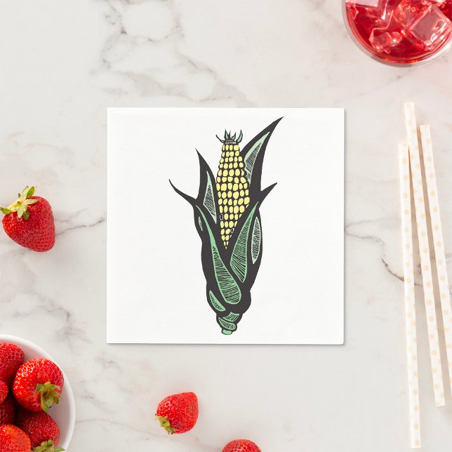 Serviette En Papier Maïs sur l'Épi Maison de Campagne Végétal (Créateur téléchargé)