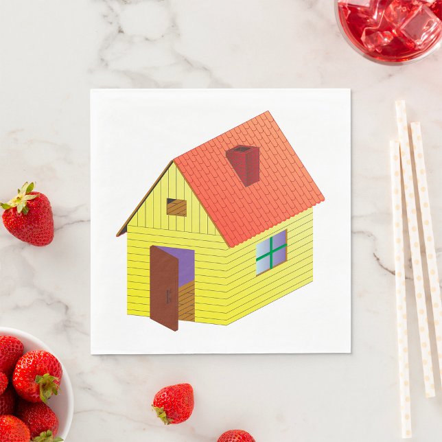 Serviette En Papier Maison à granges jaunes (Créateur téléchargé)