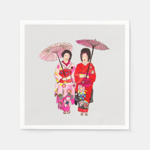Serviette En Papier Maison d'art de Cute Geisha