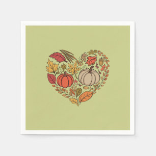 Serviette En Papier Maison de cœur d'automne Cottagecore Cœur de citro