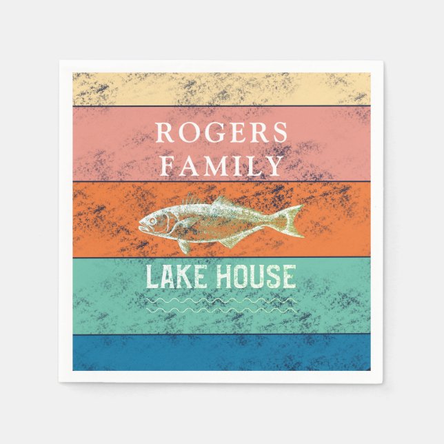 Serviette En Papier Maison de lac pour les vacances d'été (Devant)