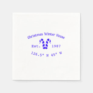 Serviette En Papier Maison de Noël d'hiver sucres de canne bleus est.