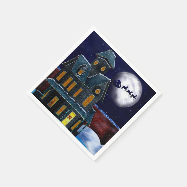 Serviette En Papier Maison de Noël Fête folklorique Art BULK NAPKINS (Coin)