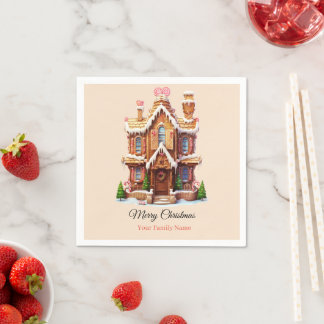 Serviette En Papier Maison de pain d'épices de Noël