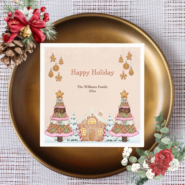 Serviette En Papier Maison de pain d'épices Fête Brown (Créateur téléchargé)