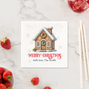 Serviette En Papier Maison de pain d'épices Noël
