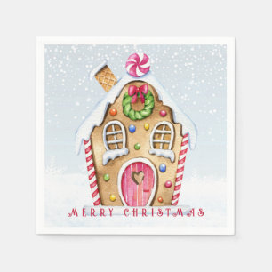 Serviette En Papier Maison de pain d'épices Noël
