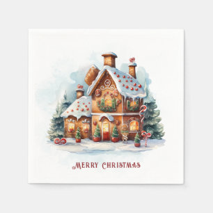 Serviette En Papier Maison de pain d'épices Noël Vacances Naples
