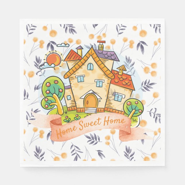 Serviette En Papier Maison Douce Maison (Devant)