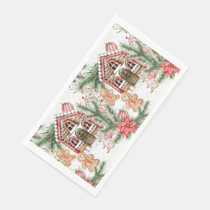 Serviette En Papier Maison en canne de bonbon, bonhomme en pain d'épic