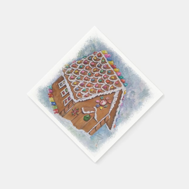 Serviette En Papier Maison en pain d'épice de Noël (Coin)