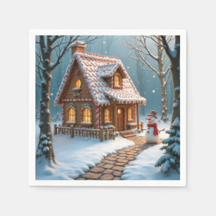 Serviette En Papier Maison en pain d'épice de Noël avec un bonhomme de