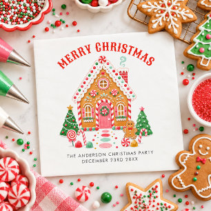 Serviette En Papier Maison en pain d'épice mignonne Soirée de Noël