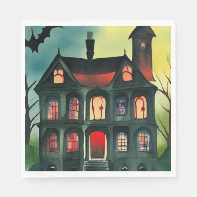 Serviette En Papier Maison hantée (Devant)