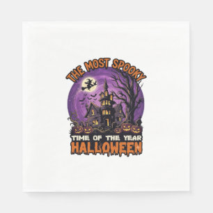 Serviette En Papier Maison hantée de Halloween la plus effrayante Sorc