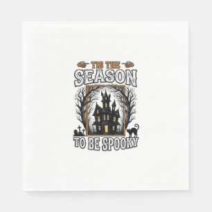 Serviette En Papier Maison hantée de saison effrayante vintage Hallowe