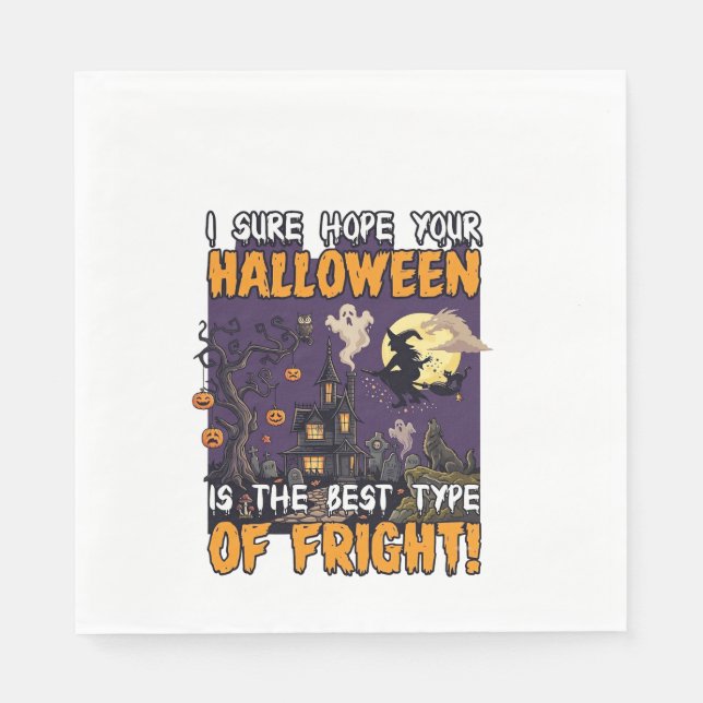 Serviette En Papier Maison hantée de terreur d'Halloween Sorcière Fant (Devant)