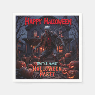 Serviette En Papier Maison hantée du Citrouille Déplaisant Zombie d'Ha