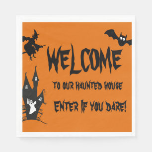 Serviette En Papier Maison hantée effrayante de Halloween en papier