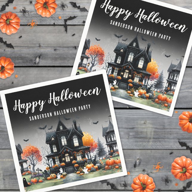 Serviette En Papier Maison Hantée Halloween (Haunted House Halloween Napkins)