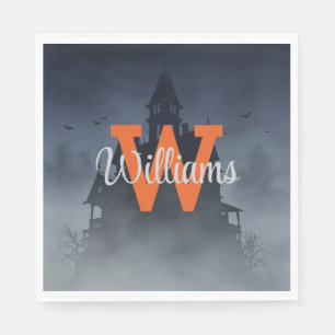 Serviette En Papier Maison hantée Halloween Décor Personnalisé Monogra