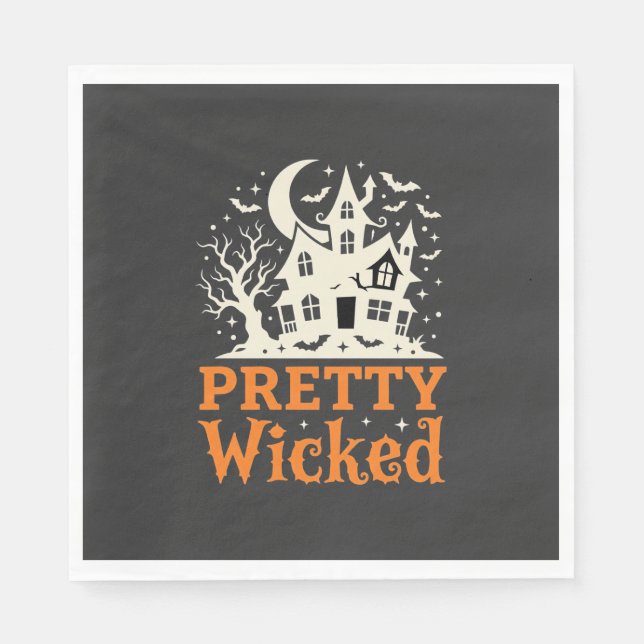 Serviette En Papier Maison hantée Halloween Pretty Wicked_1 (Devant)