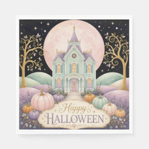 Serviette En Papier Maison hantée victorienne pastel fantaisiste Hallo