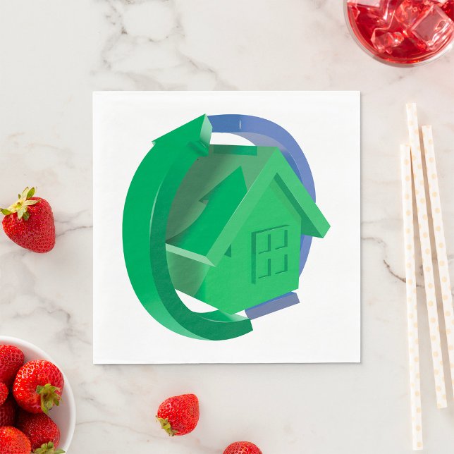 Serviette En Papier Maison Verte Et Flèches (Créateur téléchargé)