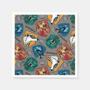 Serviette En Papier Maisons HOGWARTS™ Motif hachuré