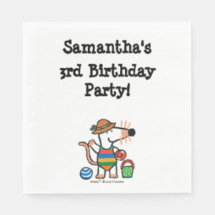 Serviette En Papier Maisy à l'anniversaire de plage