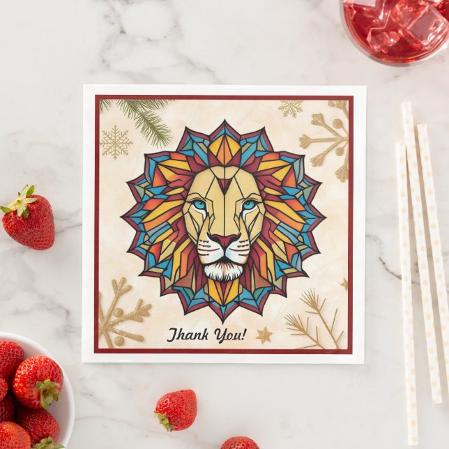 Serviette En Papier "Majesté de Mandala colorée" (En situation)