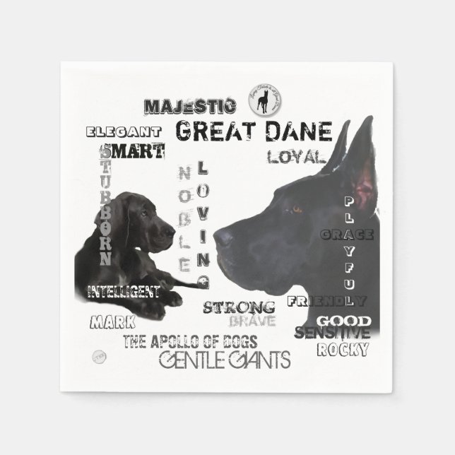 Serviette En Papier Majestic Great Danes (Devant)