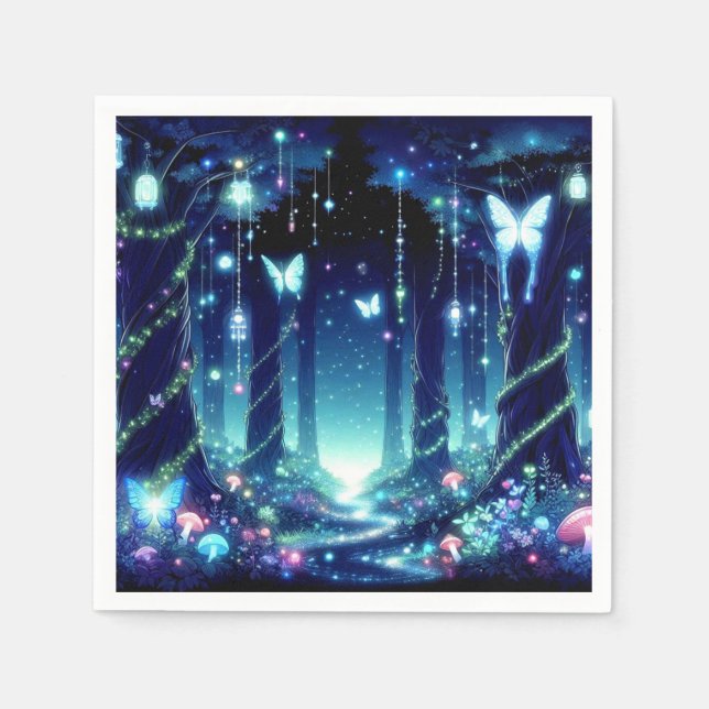 Serviette En Papier Majestic Whimsical Enchanted Forest Baby shower (Devant)