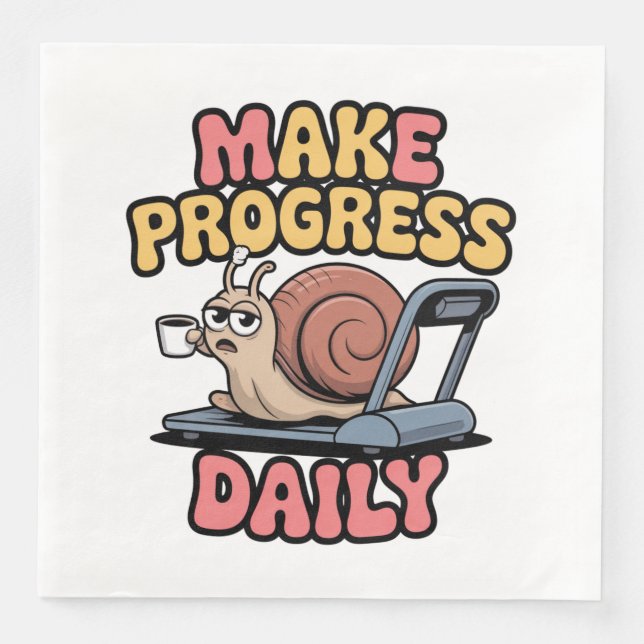 Serviette En Papier Make Progress Daily (Devant)