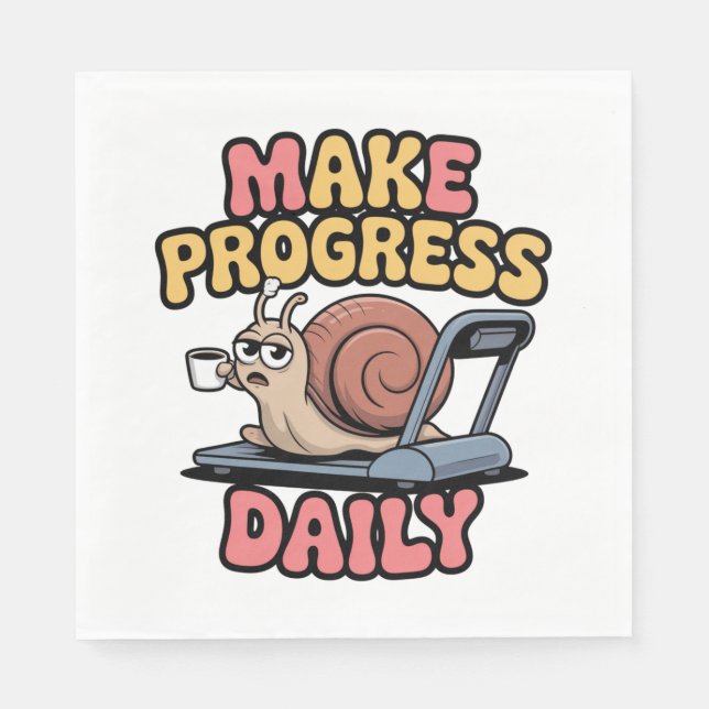 Serviette En Papier Make Progress Daily (Devant)