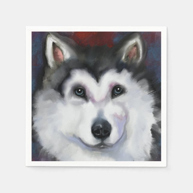 SERVIETTE EN PAPIER MALAMUTE D'ALASKA   (Devant)