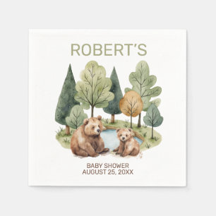 Serviette En Papier Mama bear aventure attend une invitation baby show