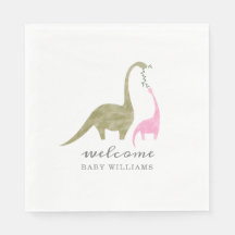 Mama et bébé Dinosaur Baby shower rose
