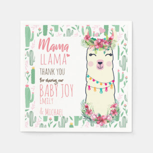 Serviette En Papier Mama Llama Fiesta Baby Girl Douche Partyware