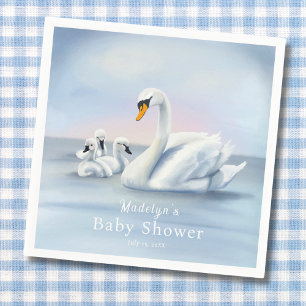 Serviette En Papier Mama Swan avec Baby shower bébé