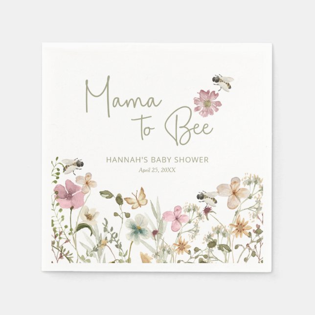 Serviette En Papier Mama to Bee Baby shower (Devant)