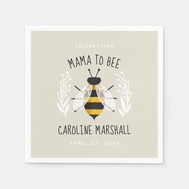 Serviette En Papier Mama to Bee Baby shower Decor Cocktail Napkin (Devant)