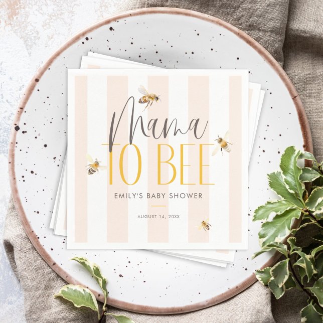 Serviette En Papier Mama to Bee Honey Baby shower neutre entre les sex (Créateur téléchargé)