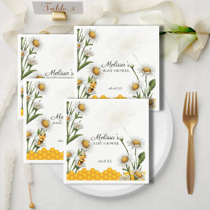Serviette En Papier Mama To Bee Honeypeb Fleur de marguerite blanche